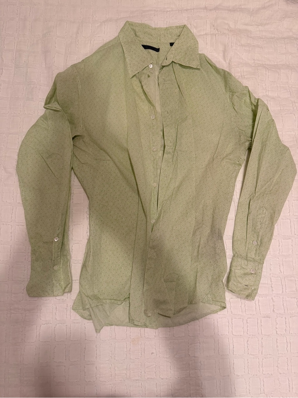 John Varvatos Light Green Men's Dress Shirt with Flower Print